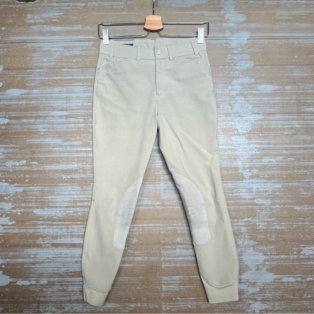 Ariat Heritage Elite Patch Breeches Khaki Riding Equestrian Riding Girls 14